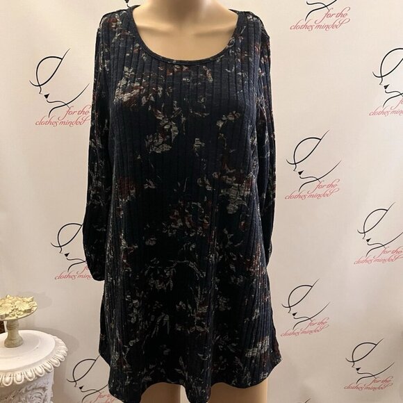 APT 9 Sz M. Long Tunic or Short Shift Dress. Ribbed Stretch. Scoop Neck. B40 - Picture 1 of 5